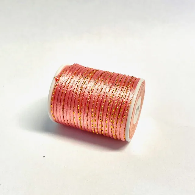 Satincord with gold, 1,5 mm. 4 m. Peach