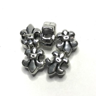 Metal bead French Lily, 5 pcs