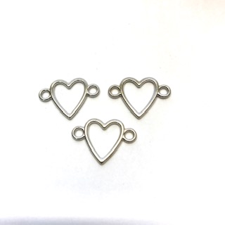 Hearts, silver, 3 pcs