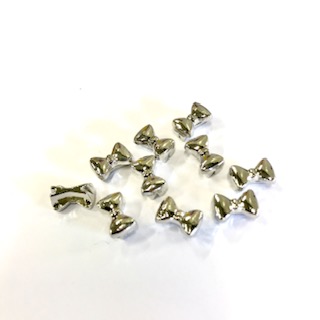 Slider bow tie, antique silver, 10 pcs