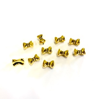 Slider bow tie, antique gold, 10 pcs