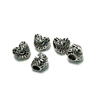 Hearts antique gold, 5 pcs