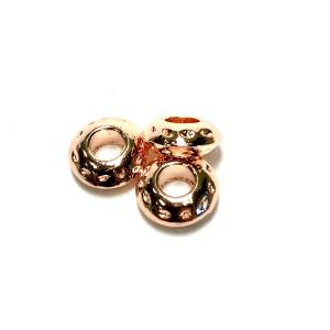Metal beads, rosé gold, 2 pcs