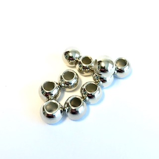 CCB beads, silver, 10 pcs