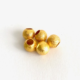 Metall Glitter pärlor 5-pack.Gold. 8 mm.