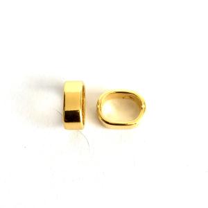 Metal Slide beads 5,5x11x14,5 mm. Gold 3-pack.