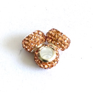 Rhinestone brown/silver, 3 pcs
