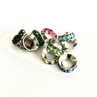 Crystal mix Rondelle 5-pack Large. 13 mm.