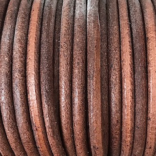 Europeiskt lädersnöre 4 mm. 10 meter. Dark brown.