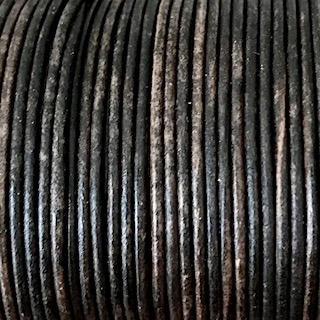 Europeiskt lädersnöre 1,5 mm. Vintage Dark Brown