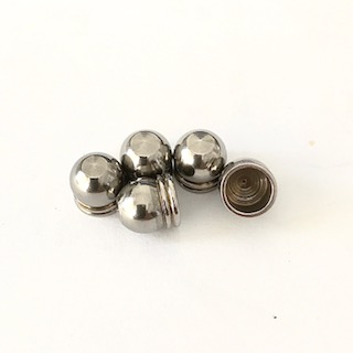End Cap 6 mm. 5-pack. Antik silver.