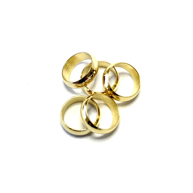 Spacer bead extra long lasting Brass 24 k. gold plated 5pcs