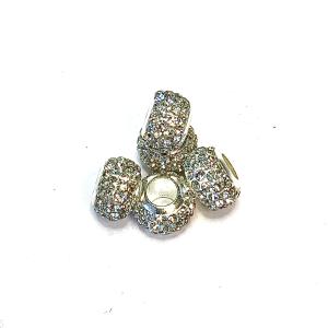 Stainless steel Rhinest. pärla. 3-pack Crystal AB.