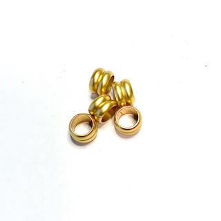 Matte metal gold beads 5pcs.