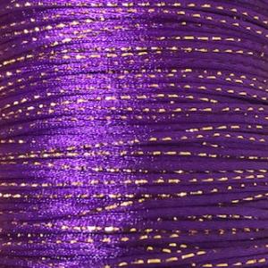 Rattail/Satin cord, approx. 2 mm, with gold thread.