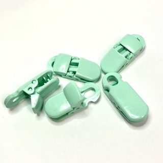 Plast clips pastell green.. 5-pack