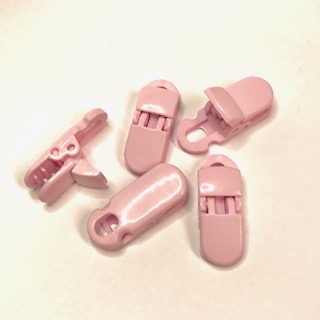 Plastic clips Baby pink 5 pc/ pkg.