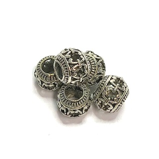 Metal Beads, antique silver, 5 pcs