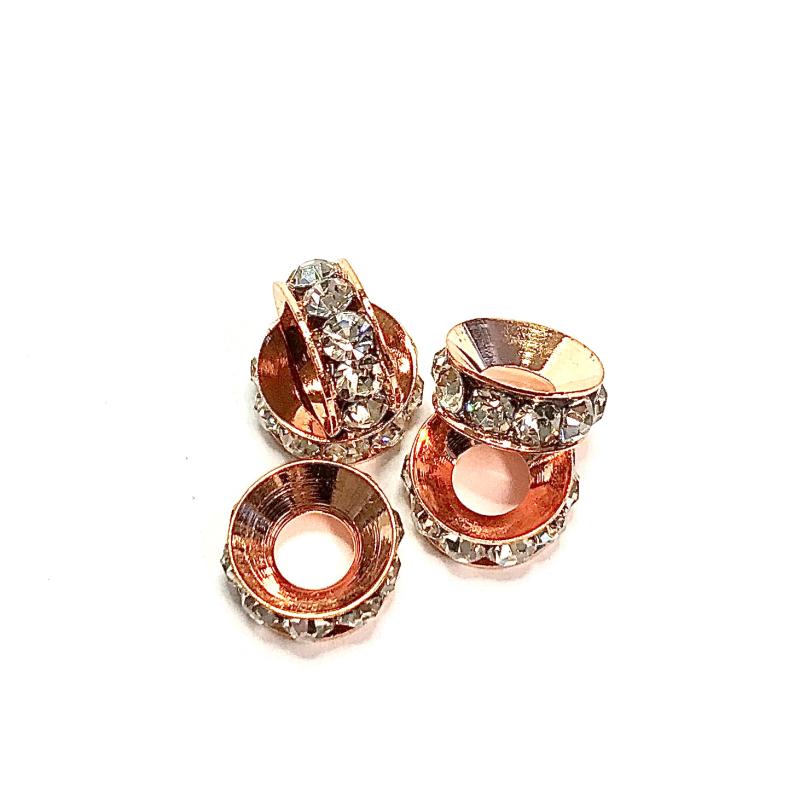 Crystal Rondelle 5-pack Rosé. Grade A