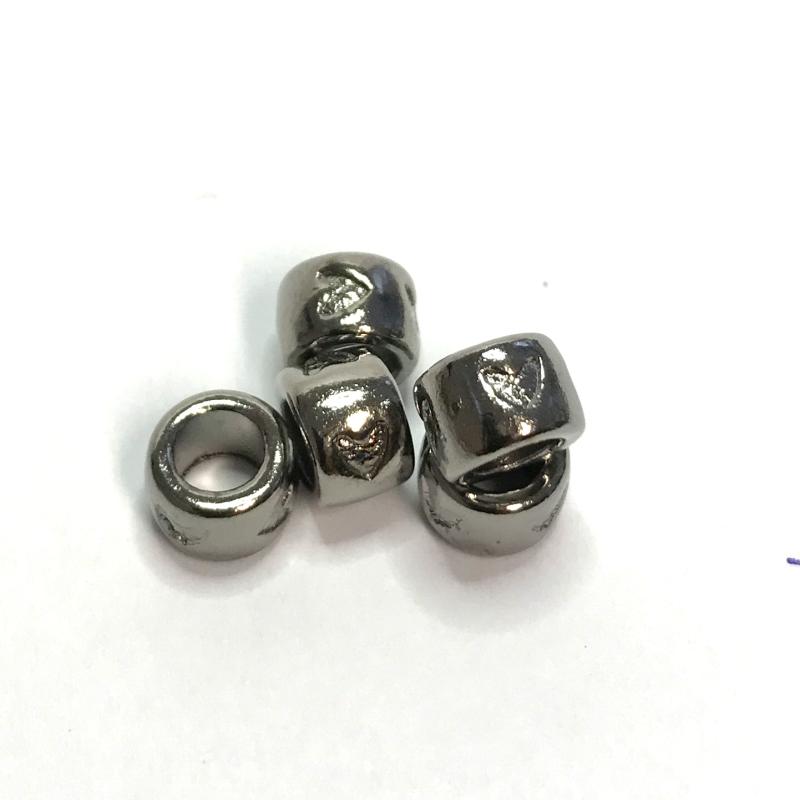Metal Spacer bead, 5 pcs  Gun metal.