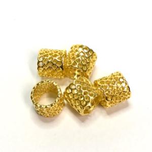 Metal Filigree tubes Guld color. 5-pack.