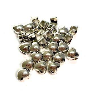 CCB beads Heart 7,5x9,5x10 mm.,silver color. 20 pcs.