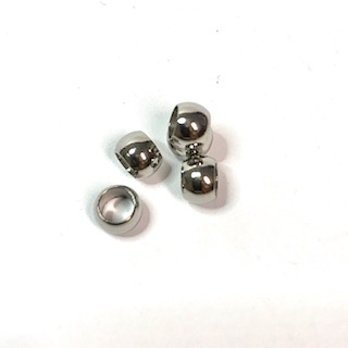 Metal Rondelle bead, 5 pcs  silver.