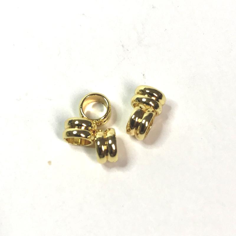 Metal Spacer bead, 5 pcs  Gold Long lasting.