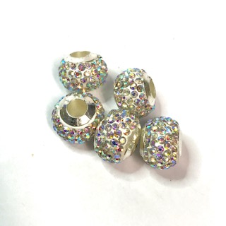 Polymer clay rhinestone 5-pack. AB Crystal.