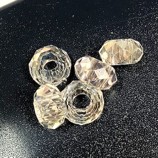 Faceted glass beads, 5 pcs Crystal AB