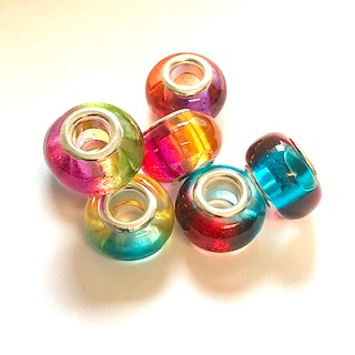 Resin pärlor Multi color 5-pack.