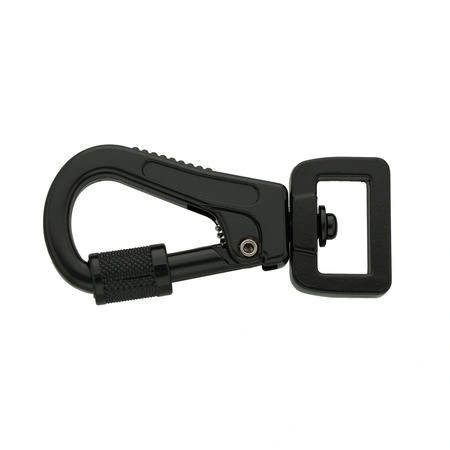 Leash Snap Hook with Bayonet Lock 57/15 mm. Black.