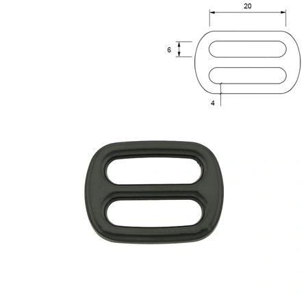 Tri-Glides 20 mm. svart 2-pack.