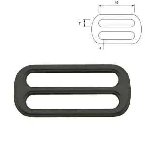 Tri-Glides 45 mm. 2-pack. Black