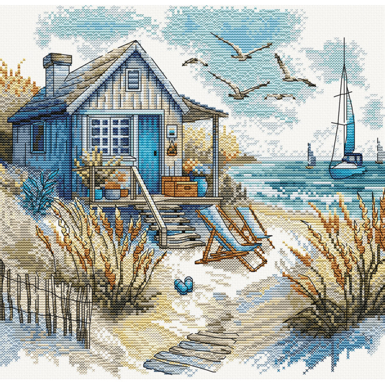 Cross stitch kit "Our Beach" 23x23 cm