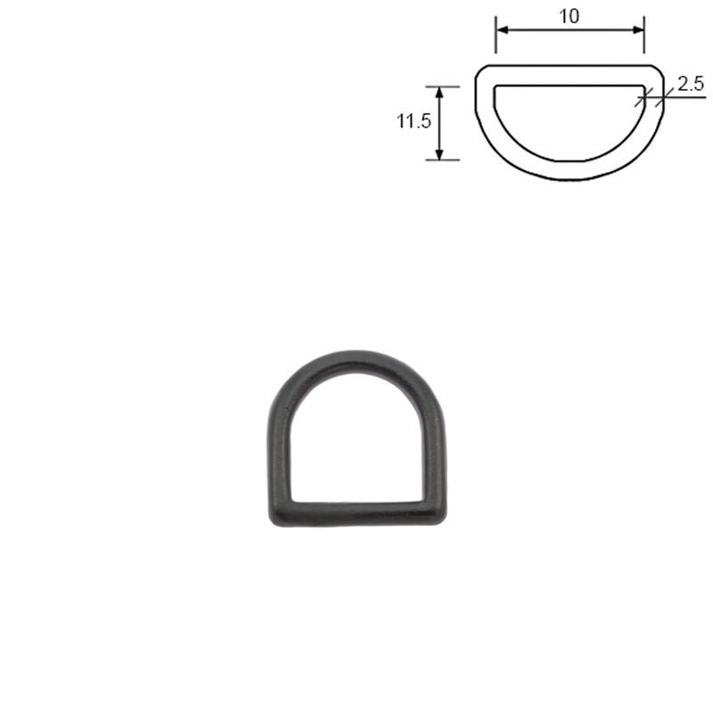 D-rings, 10 mm, black acetal 10 pcs