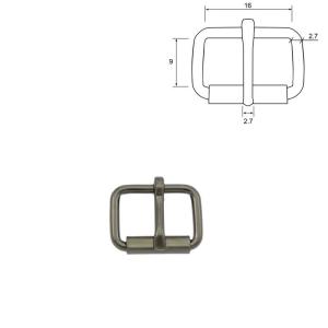 Spänne 16 mm. Gun Metal 2-pack.