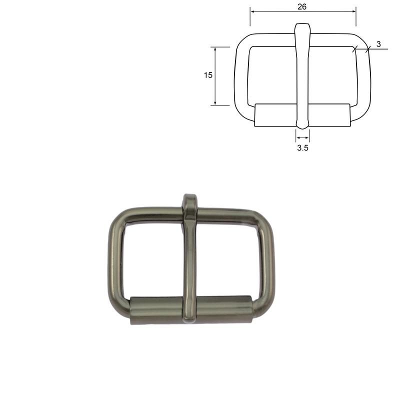 Spänne 26 mm. Gun Metal 2-pack.