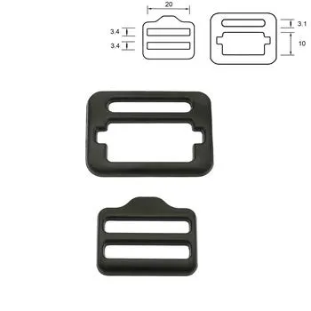 Stringing buckle 20 mm. Black