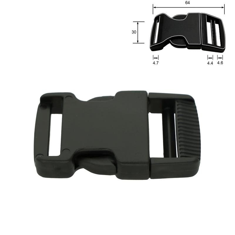 Snap lock, 30 mm, black