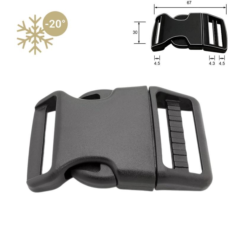 Snap lock, 30 mm, black. Anti-freeze
