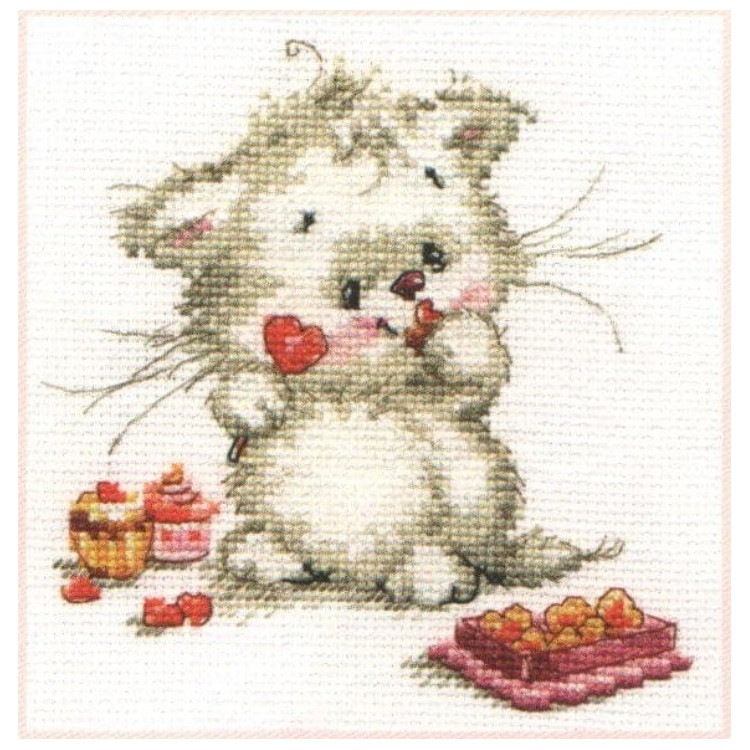 Broderi kit Sweet Candy 13x13 cm.