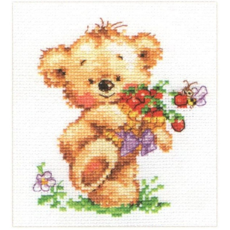 Embroidery Kit SWEET  TEDDY BEAR 11x12 cm.