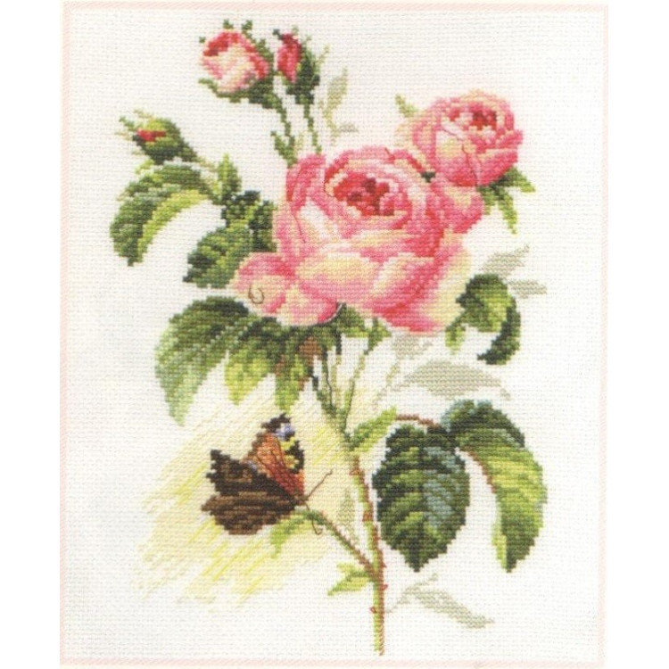 Embroidery Kit Rose and Butterfly 17x25 cm.