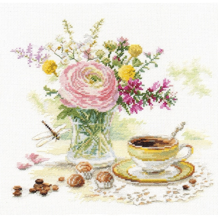 Embroidery Kit Morning coffe 23x22 cm.