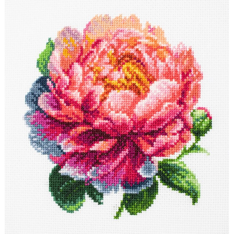 Embroidery Kit  "PEONY" 12x12 cm. incl. hoop.