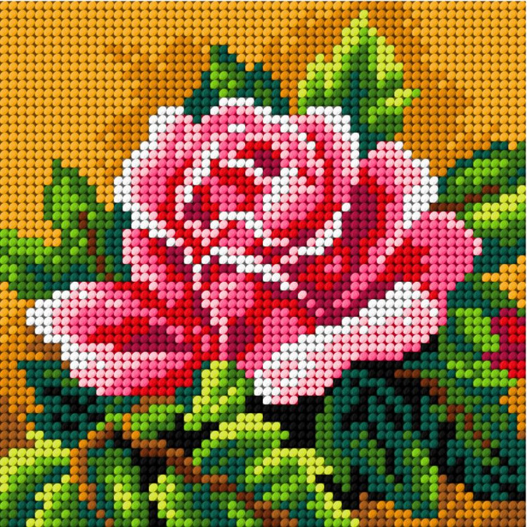 Förtryckt Broderi kit "Rose" 13,5x13,5 cm.
