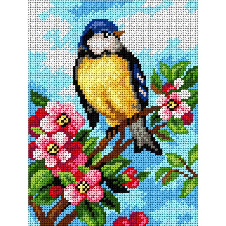 Förtryckt Broderi kit "Bird" 16,5x22 cm.