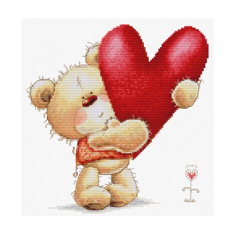 Cross stitch kit "Big Heart" 18x19cm