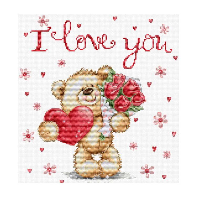Broderi kit "I Love You" 20x22cm